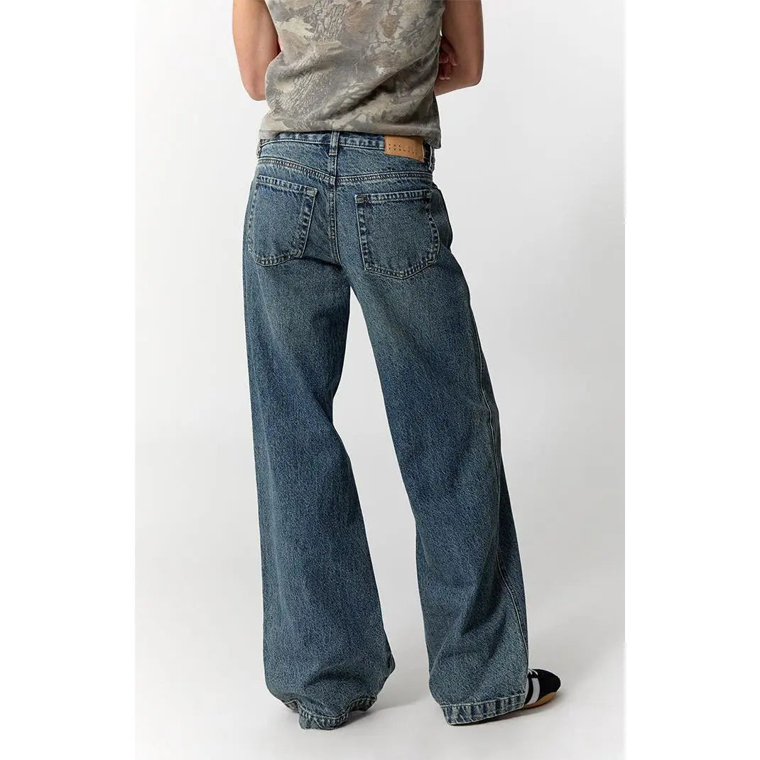 Pacsun Women'S Casey Low Rise Baggy Jeans Dark Indigo Tint