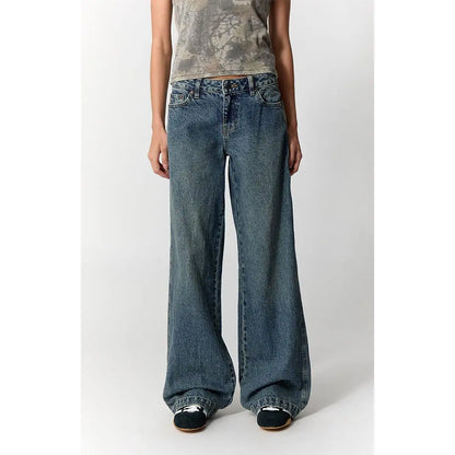Pacsun Women'S Casey Low Rise Baggy Jeans Dark Indigo Tint